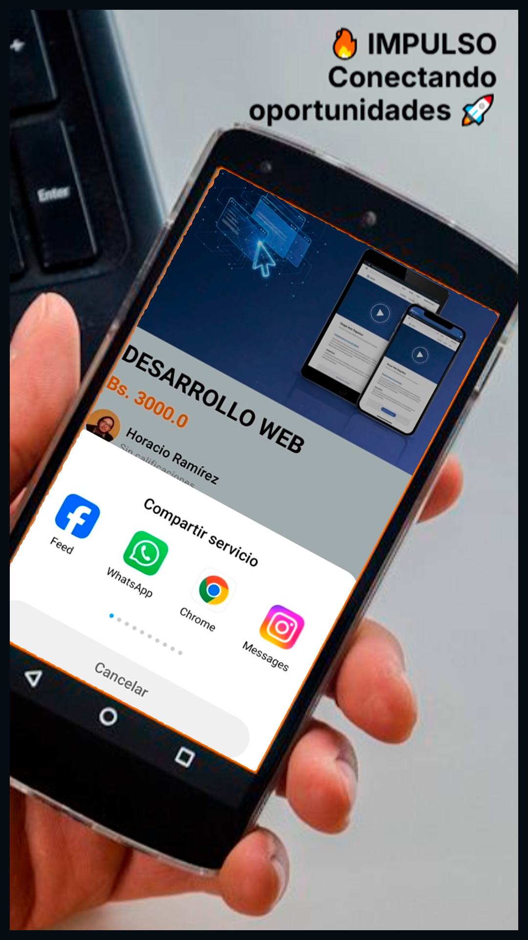 Compartir servicio - opciones